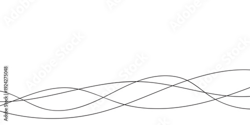 Thin line wavy abstract vector background. Curve wave seamless pattern.