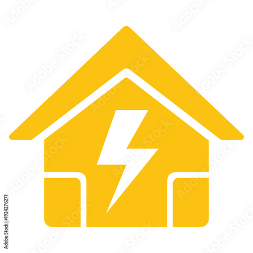 Home Energy Icon: A simplistic yet evocative icon of a home, symbolizing the core concepts of energy, electricity and home improvement.