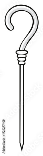 Minimalist Hooked Ground Anchor Illustration with Sharp Point for Outdoor Equipment and Securing
