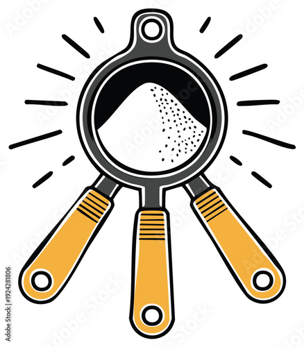 Espresso Machine Portafilter Filled With Coffee Grounds And Radiant Lines