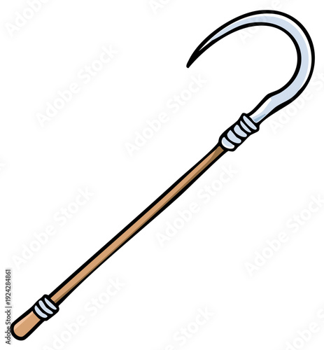 Ancient Egyptian heka scepter illustration a pharaohs crook and symbol of royalty