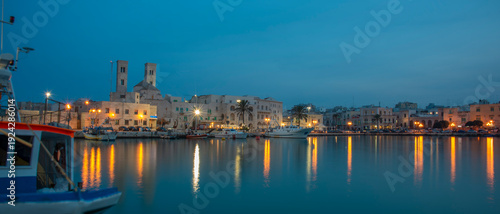 Принти на полотні Old Port of Molfetta with San Corrado Cathedral, Puglia, Italy