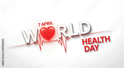 World Health Day logo with heart rate line
