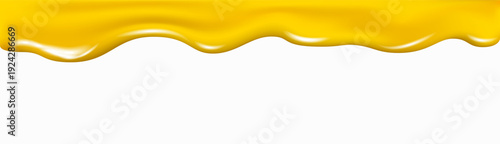 Honey flowing and dripping yellow liquid waves.