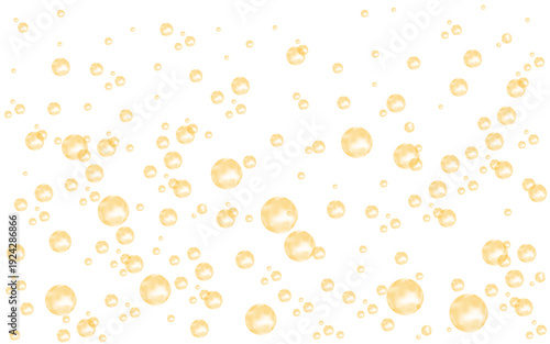 Orange carbonated water with gold bubbles.
