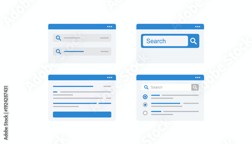 Web Browser Search Interface Elements and Mockups.