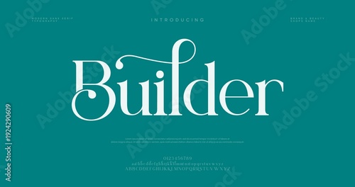Tableau sur toile Elegant typography design featuring the word builder in a sophisticated font