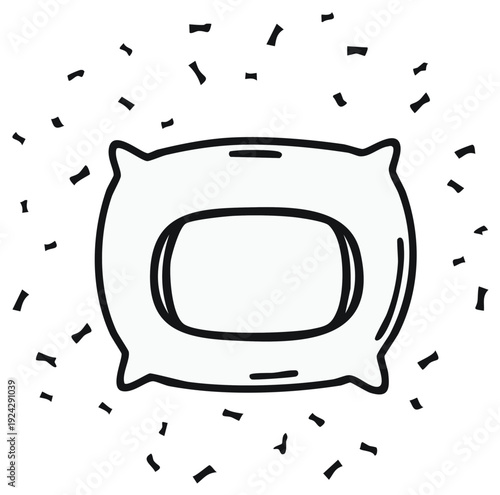 Cartoon Pillow with Confetti Effect