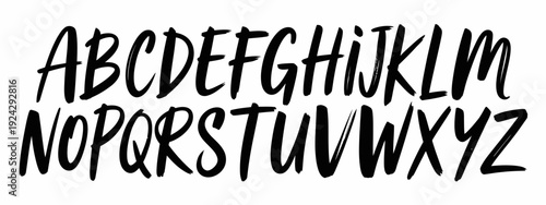 Elegant serif uppercase and lowercase alphabet lettering sample for typography projects isolated on white background, Vector, illustration