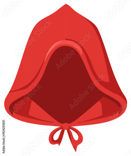 Red hooded cloak with ties, classic children's fairy tale costume accessory
