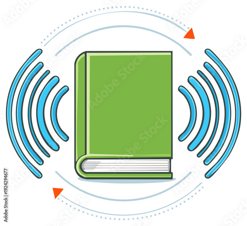 Listen to the Book Audio Book Cover with Sound Waves Design