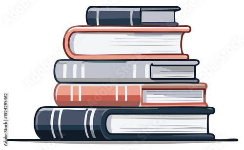 Stack of colorful hardback books creating a pyramid shape symbolizing knowledge and education