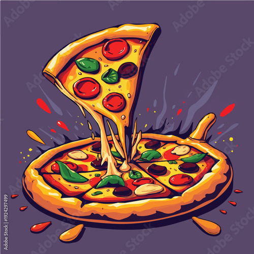 Pizza vector and icon design for motion graphics