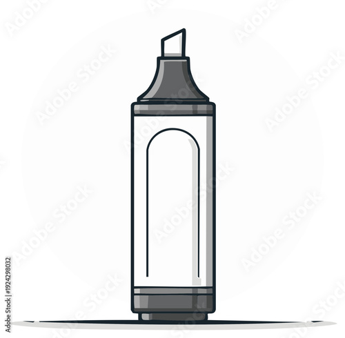 Illustration of a gray highlighter pen for marking text or notes