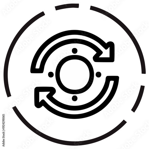 Circular Arrows Indicating Renewal and Continuous Process