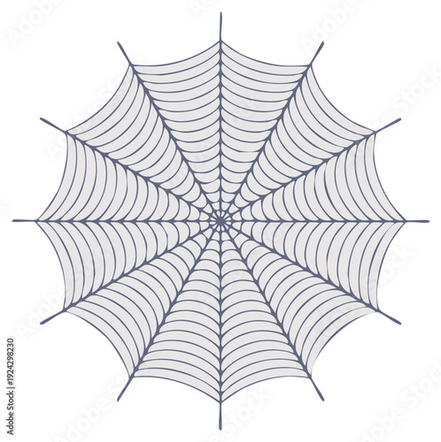 Simple Hand Drawn Spiderweb Illustration with Circular Design for Halloween Celebrations