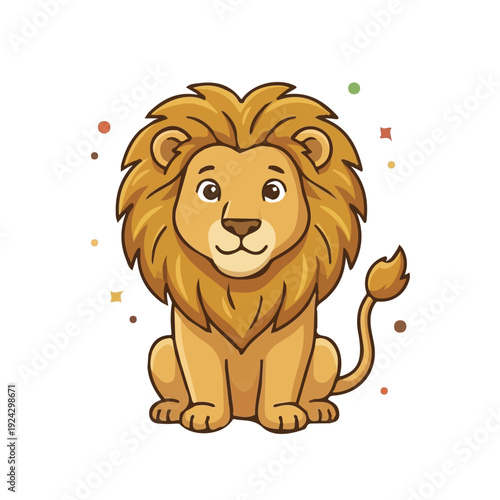 Vector design and icon of a jungle lion