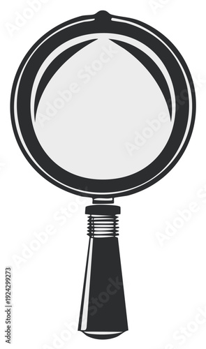 Vintage Magnifying Glass Illustration Detail Black and White
