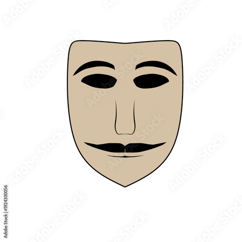Comedy drama mask icon or character mask