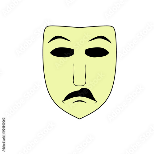 Comedy drama mask icon or character mask