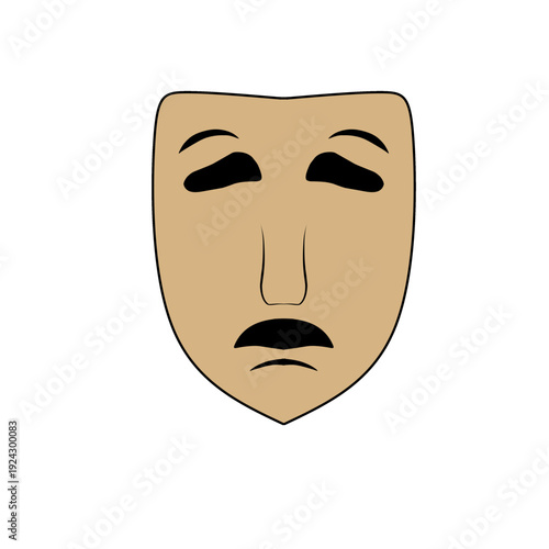 Comedy drama mask icon or character mask