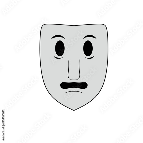 Comedy drama mask icon or character mask