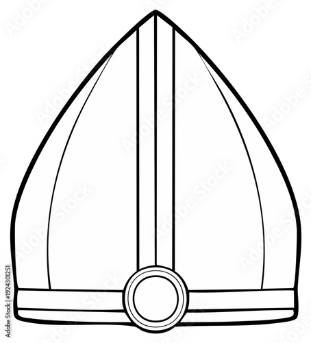 Stylized Outline of a Mitre Religious Headwear Symbolizing Clergy and Authority