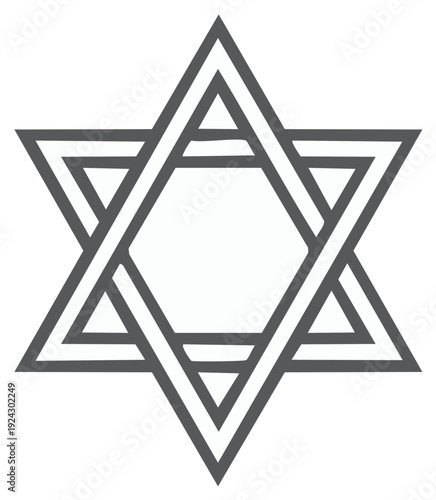 Intricate Star of David Graphic Symbol Geometric Judaica Sign for Cultural Heritage and Faith Based Design Projects