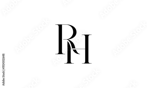RH initial letters logo or RH monogram
