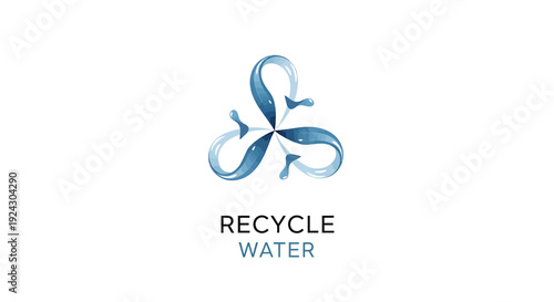 Water recycling logo, Recycle Water symbol