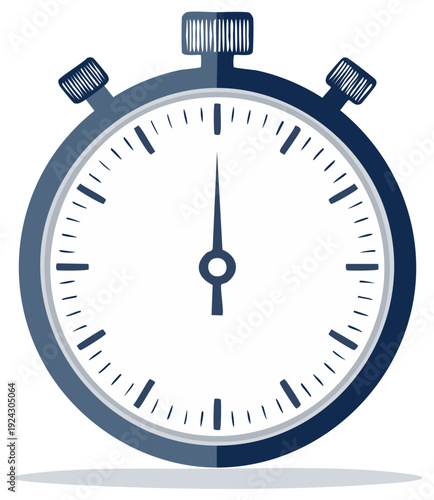 Simple blue stopwatch vector icon for time speed and deadline concepts