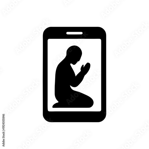Digital Soul Seeking Guidance Icon