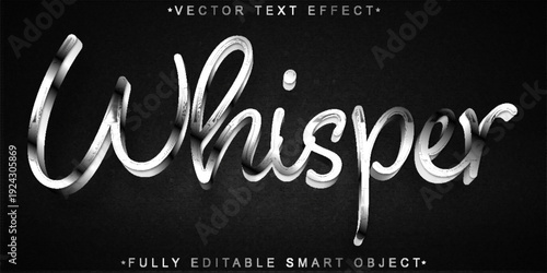  Whisper Quiet Calm Typography Vector Fully Editable Smart Object Text Effect