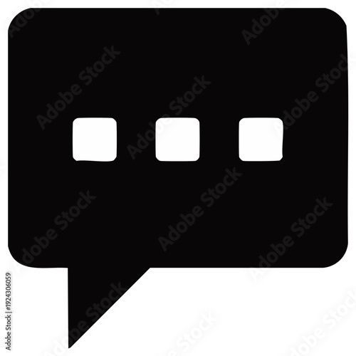 Modern minimalist chat message symbol with ellipsis indicating active conversation or thinking