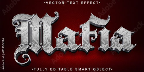  Mafia Crime Gangster Typography Vector Fully Editable Smart Object Text Effect