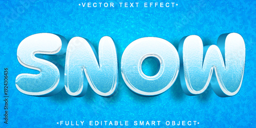  Snow Winter Frost Typography Vector Fully Editable Smart Object Text Effect