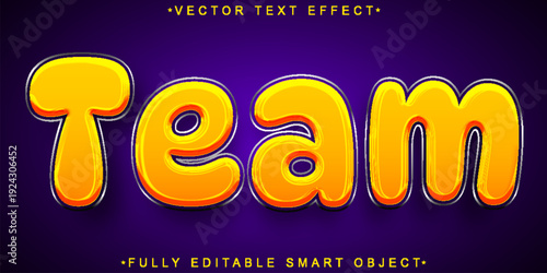 Team Esports Gaming Typography Vector Fully Editable Smart Object Text Effect