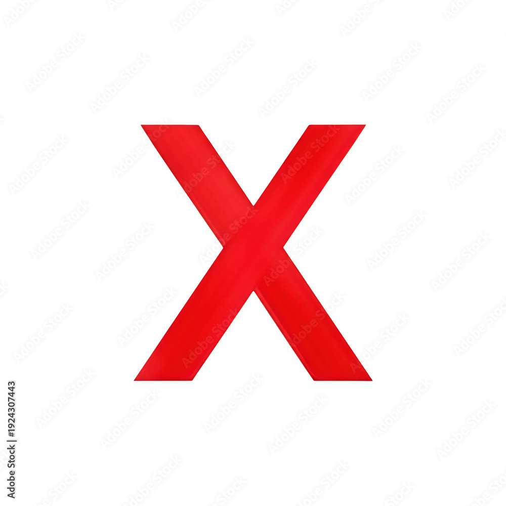 Fototapeta premium A bold red cross symbol on a white background