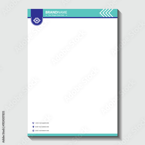 Modern business letterhead template with brandable design elements
