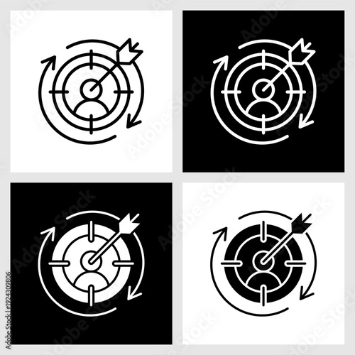 Retargeting Icon with Black and White Background