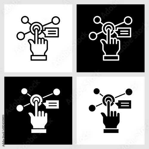 Interactive Icon with Black and White Background