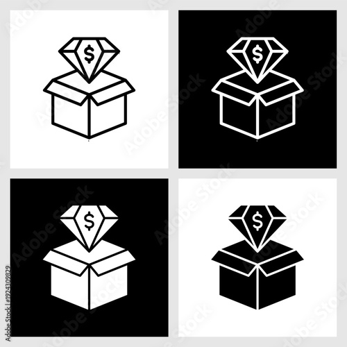 Value Icon with Black and White Background