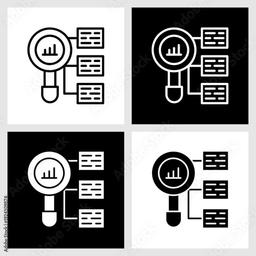 Data Classification Icon with Black and White Background