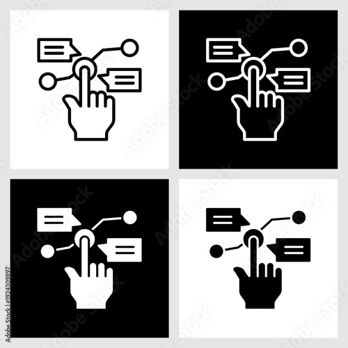 Interaction Icon with Black and White Background
