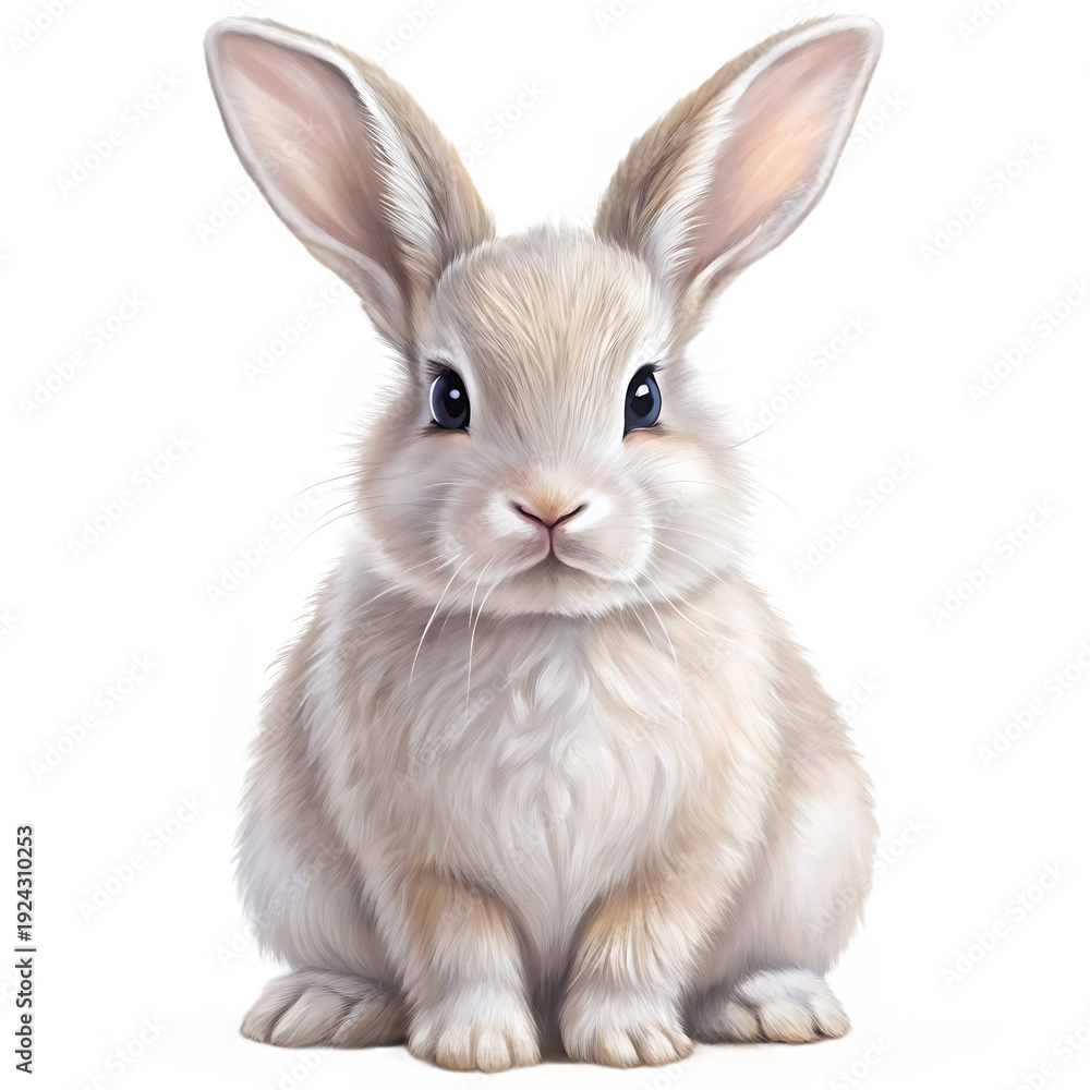 Obraz premium Silhouette of a white rabbit isolated on a transparent background