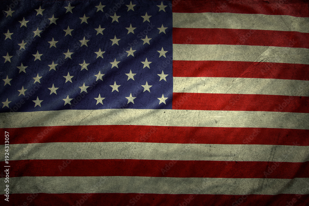 Fototapeta premium Grunge American flag