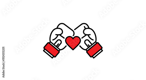 Love heart symbol formed by cupped hands