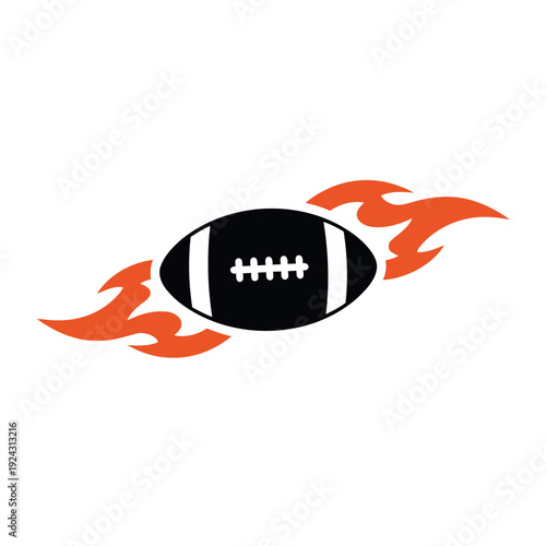 American Football with Flames Icon