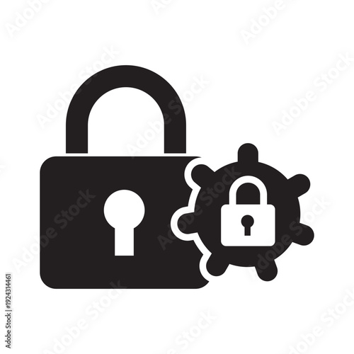 Settings lock isolated icon, lock parameters vector icon with editable stroke
