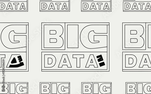 Repetitive big data visuals with obscured elements in a grid layout